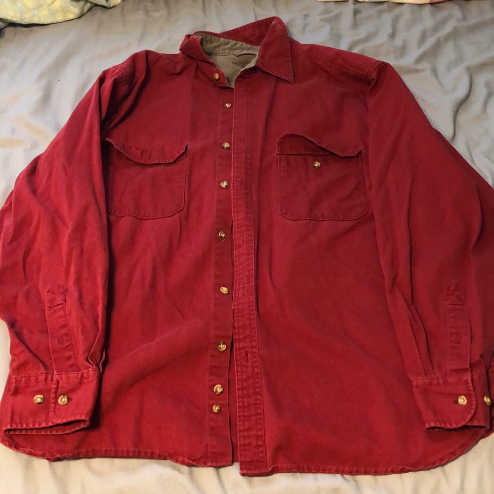 Red Button-Down Shirt : Faded Glory